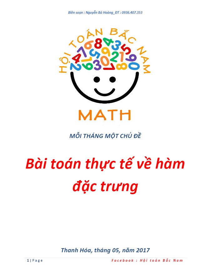 Các bài toán thực tế về hàm đặc trưng – Nguyễn Bá Hoàng